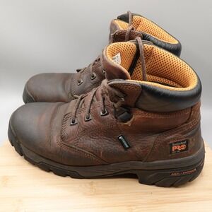 Timberland Boots Mens 8.5 Brown Pro Waterproof Work Boots 87529 Flaws